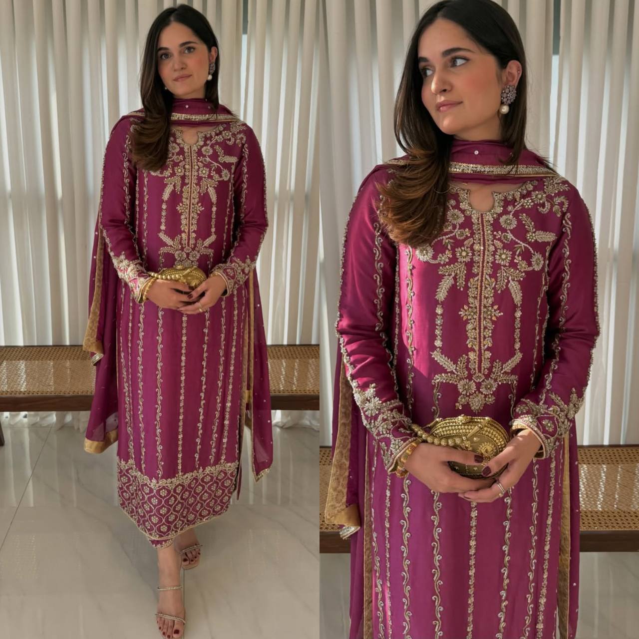 The Cinematic Plum Embroidered Suit